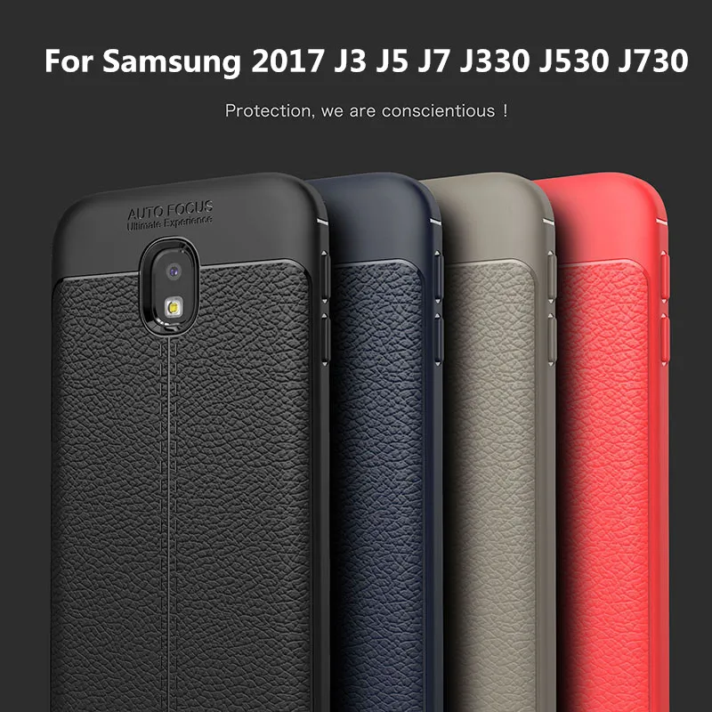 

Luxury Leather Soft TPU Back Cover Case For Samsung Galaxy J3 J5 J72017 For Samsung Galaxy J330 J530 J730 Funda Moblie Phone Bag