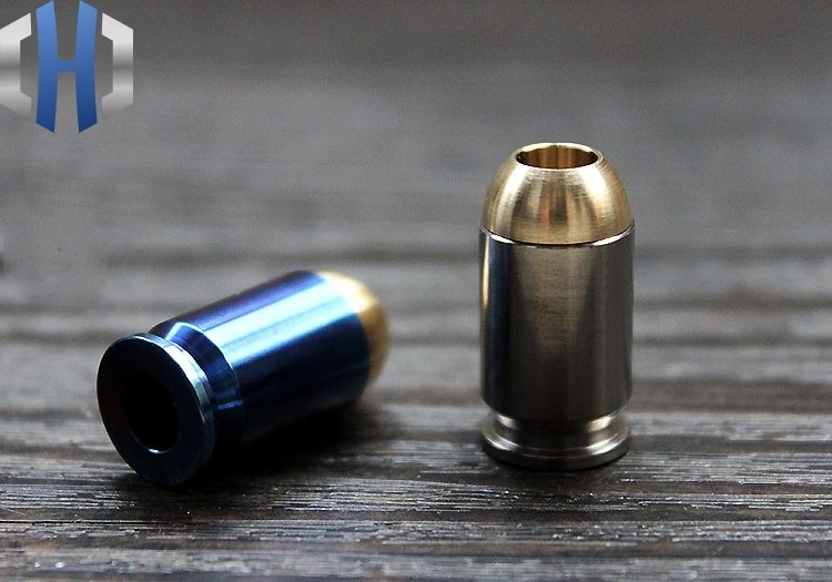Titanium + Copper Bullet Knife Hang Buckle Paracord Beads Survival EDC Umbrella Rope Pendant Accessories EDC Knife Beads Titanium + Copper Bullet Knife Hang Buckle Paracord Beads Survival EDC Umbrella Rope Pendant Accessories EDC Knife Beads