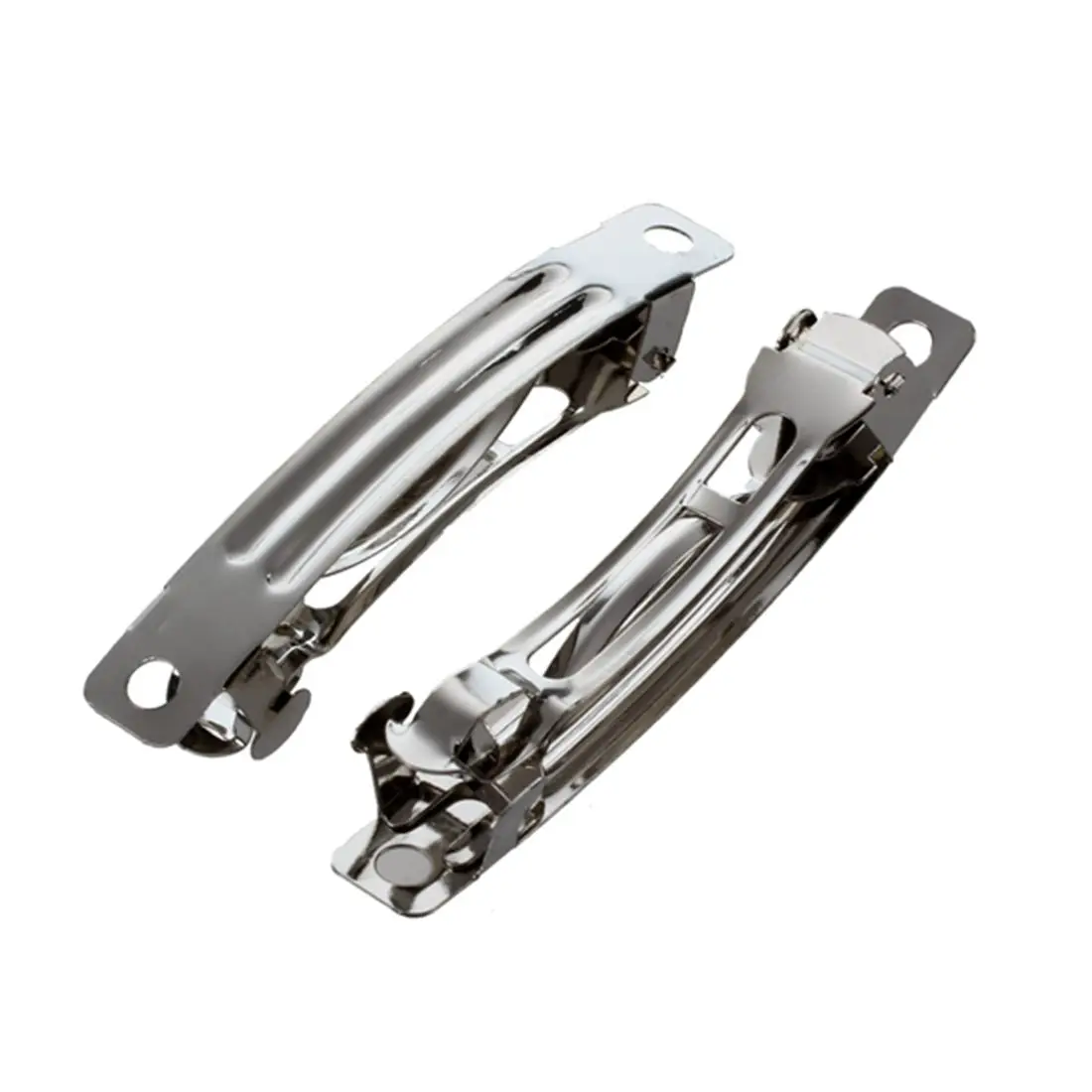 

HHFF 50 Pcs 50mm Metal French Barrettes Hair Clips Bows - Silver