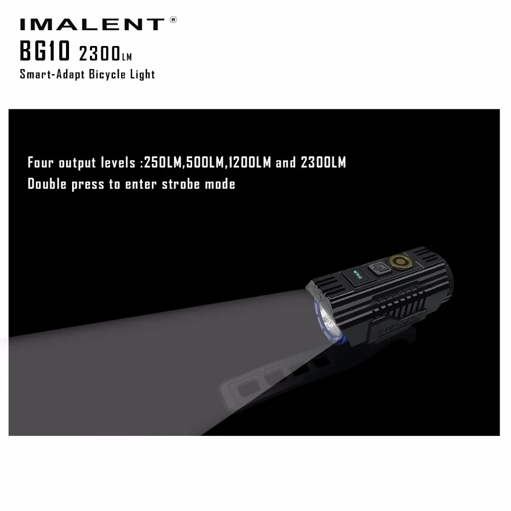 IMALENT BG10 светодиодный светильник-вспышка с зарядкой от usb, велосипедный светильник CREE XHP50 2300LM, светодиодный S O светодиодный экран, водонепроницаемый велосипедный светильник+ аккумулятор 26350