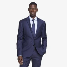 2016 New Custom Made Blue Men’s Wedding Suits Tuxedos Bridegroom Suits Groomsman Suit Formal Party Business Suits
