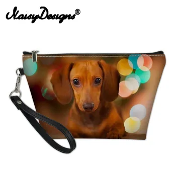 

New Arrivals Dachshund Pet Printed Costomized Bags Makeup Cosmetic Organizer Women Zipper Kawaii Handbag Lady Travel Cosmetics