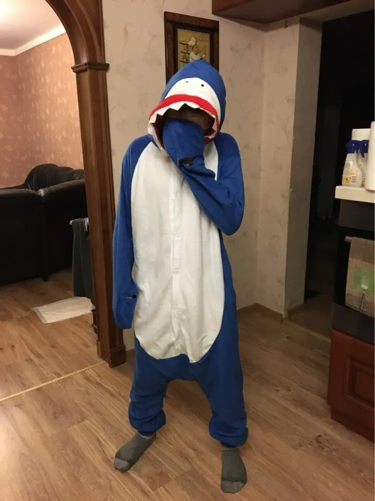 Kigurumi пижамы для взрослых Косплей Тигр собака слон Единорог Синяя Акула Onesie Lemur пижамы Домашняя одежда для вечеринок для женщин и мужчин