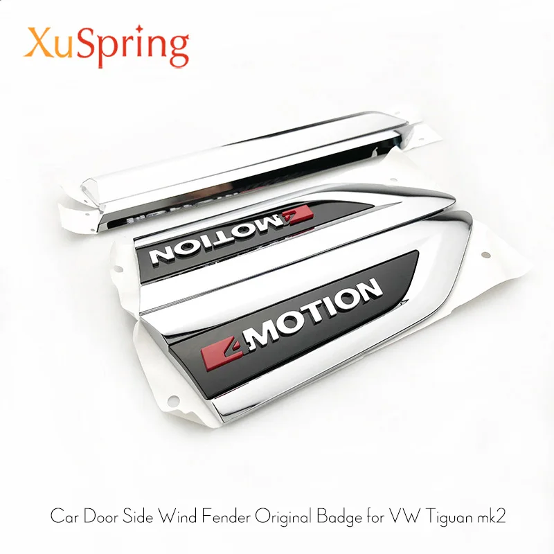 For VW Tiguan 2016 2017 2018 2019 2020 mk2 Car Side Wing Fender Emblem Badge with 4 Motion Sticker 
