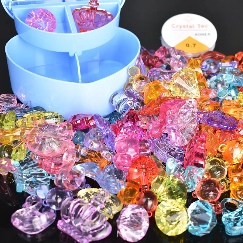 

Children Handmade Jewelry Bead toy for Bracelets Girls Creative DIY Acrylic Diamond Toy Kit for Kindergarten Reward Gift