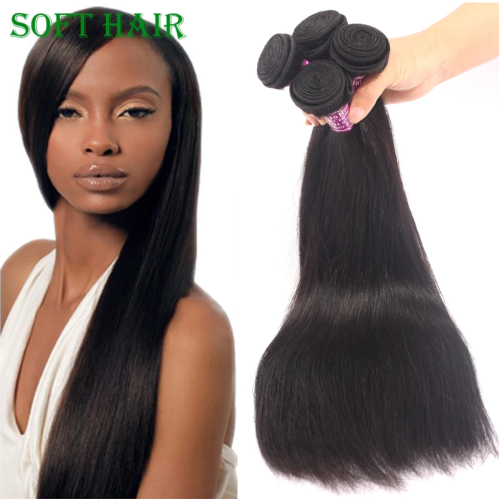 

Soft Hair Mink Brazilian Virgin Hair Straight 4 Bundles 8A Grade Virgin Unprocessed Human Hair Soft silky smooth Natural Color