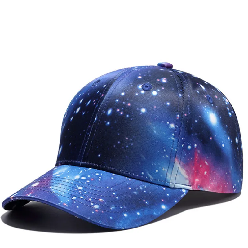 Nueva 3D Galaxy impresión Unisex gorra de béisbol hombres Snapback sombreros vacaciones ocio gorras de beisbol Hip hop Cap mujeres deportes sombrero para el sol