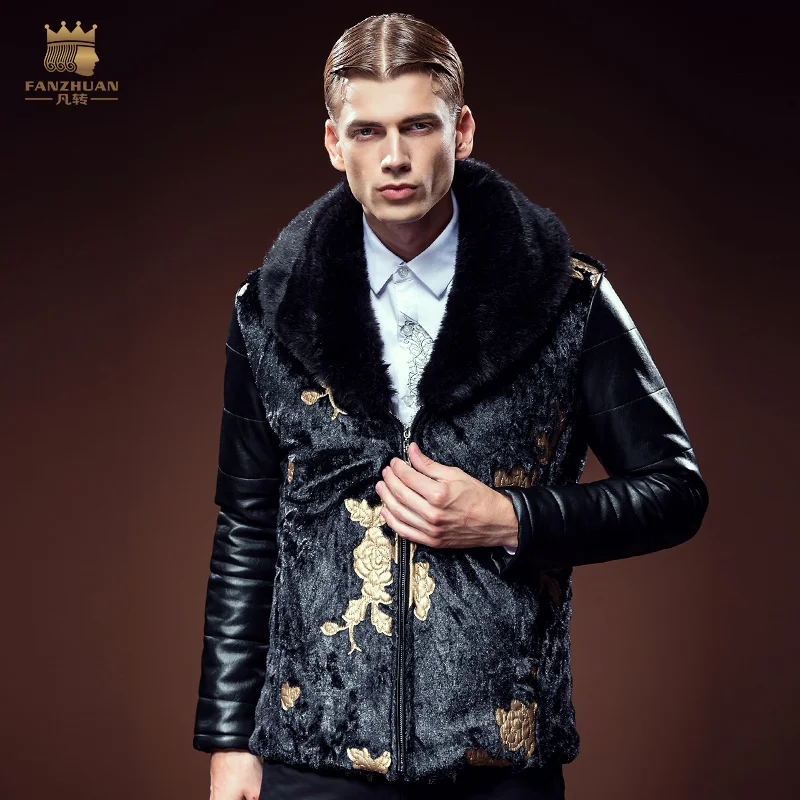 Free Ship fanzhuan fashion male Mens gold embroidered