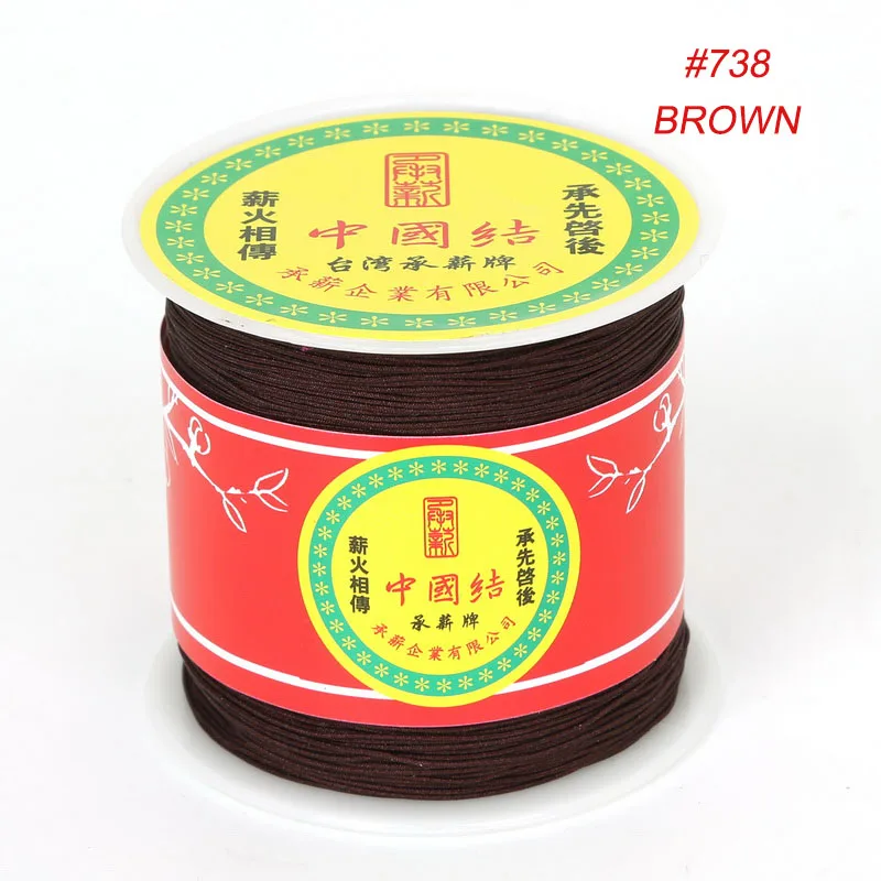 Горячая Распродажа 150 ярдов/рулон 0,4 мм нефритовый шнур китайский узел веревка макраме бисерная нить для рукоделия ювелирных изделий - Цвет: Brown