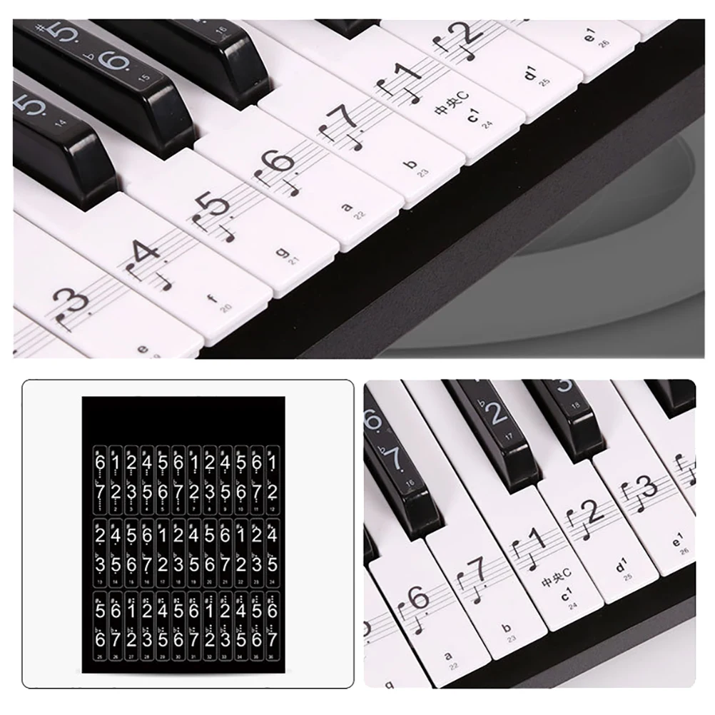 

1 Sheet Piano Keyboard 54/61 Keys Electronic Keyboard 88Keys Stickers Music Decal Label Note Learn Biginners Kids