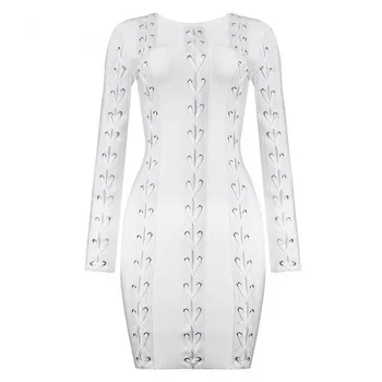 

wholesale New Dress black and white Beading Fashion luxury Net yarn perspective woman Cocktail party dress (L2106)