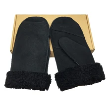 Mens Gloves Mittens Real Sheepskin Leather Gloves Heated Fur Mittens Suede Leather Winter Outdoor Thick Warm Cashmere Gloves G59