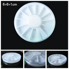 12 решеток, круглая форма, дизайн ногтей, горный хрусталь, пластиковая коробка, чехол, 10 шт./партия, стразы, инструменты для хранения