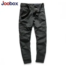 Бренд joobox для мужчин s брюки карго Хлопок Slim Fit мужские повседневные брюки Модные Фитнес уличная одежда мужские брюки весна без пояса