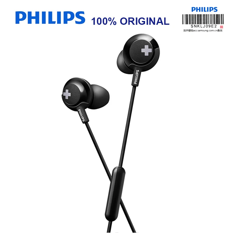 Philips SHE4305 3,5 мм наушники-вкладыши с шумоподавлением стерео бас гарнитура для Xiaomi официальный тест