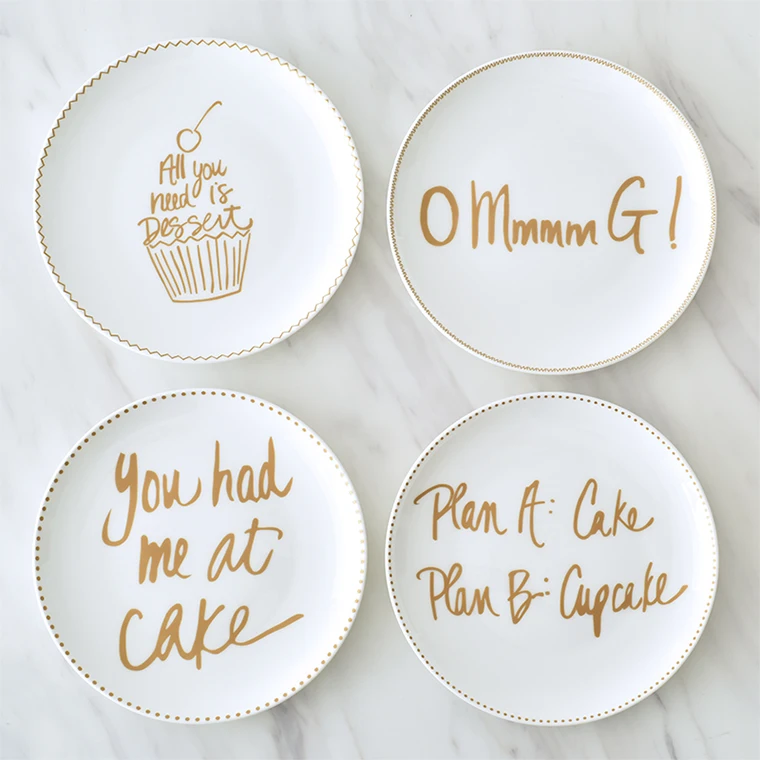 

Creative Letter Bone Porcelain Plate Art Western Dish Steak Cake Dessert Breakfast Dish Plate