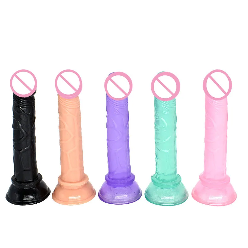 Small Dildo Realistic Anal Plug Jelly Dildo With Suction Cup Flexible Butt Plug Vaginal Plug Fake Penis Sex Toys For Women