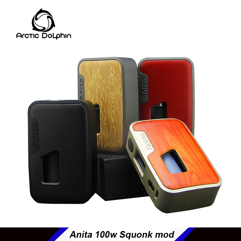 Оригинальный Arctic Дельфин Anita 100 Вт TC VW APV Squonk поле Mod Squonker электронная сигарета 5-100 Вт OLED белый экран TC E-сигареты vape