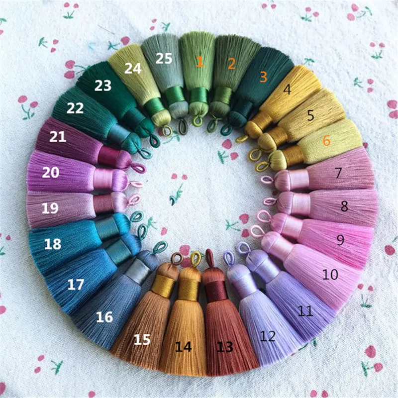 

10pcs 5cm DIY Jewelry Accessories Exquisite artificial silk thread Short fat little tassels Phone pendant Coil small tassel