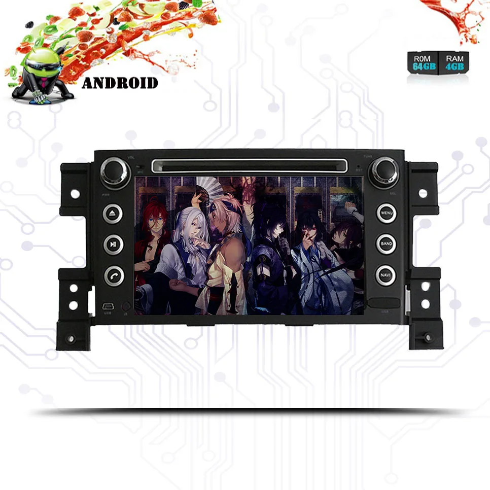 Sale Android 9.0 PX5 Car dvd radio for Suzuki grand vitara 2006 2008 2010 2012 with gps navigation audio video music player 4GB Ram 5