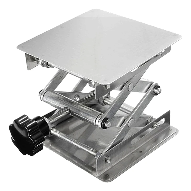 100*100 Mini Stainless Steel Lifting Platform Focus Adjustable For CNC Laser Engraving Machine Desktop Adjust Height 45-145mm