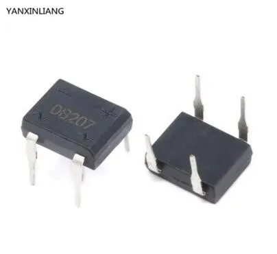 50PCS DB207 DIP4 2A 1000V Rectifier Bridge