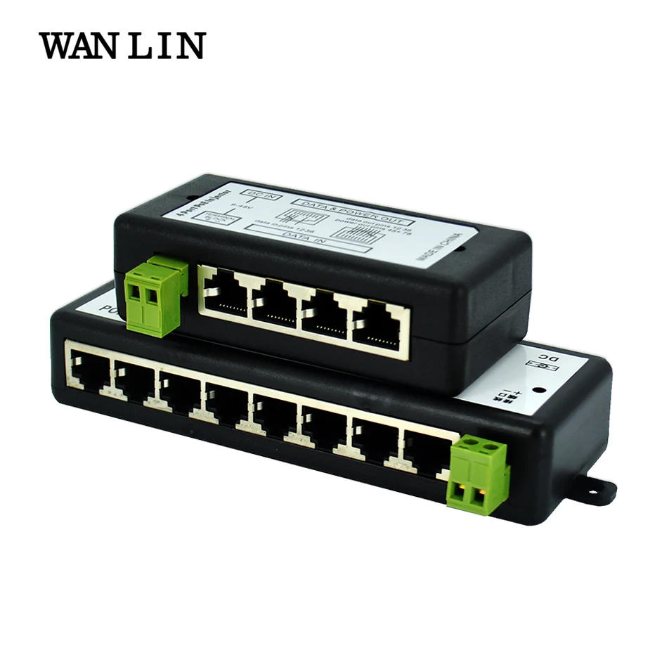 Инжектор PoE WANLIN 4CH 8CH для видеонаблюдения IP Камеры POE Wifi AP VoIP Power Over Ethernet IEEE802.3af/at