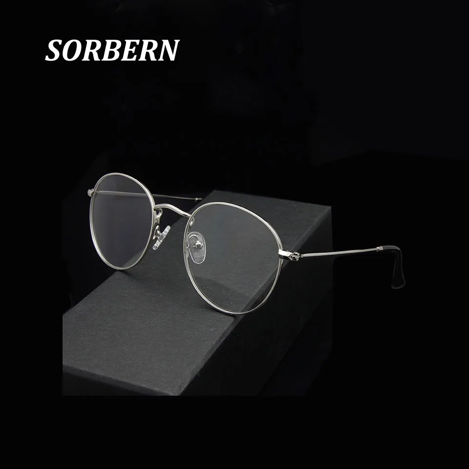 Женские винтажные очки SORBERN круглые оправы для очков из золотого металлического