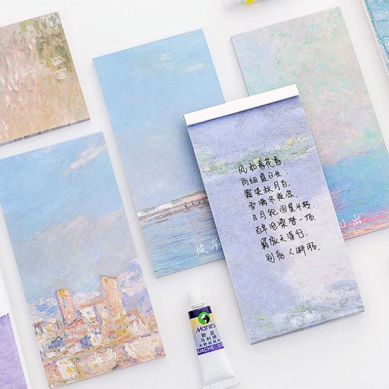 

Long Strip Painting Sticky Notes Post Sticker Scrapbook Diary Planner Memo Pads Office Stationery School Supplies 1PCS/Lot