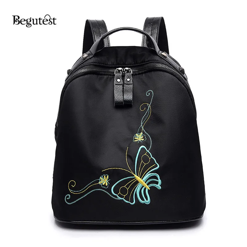 Begutest Black Backpack Women Designer Backpack High Quality Embroidery