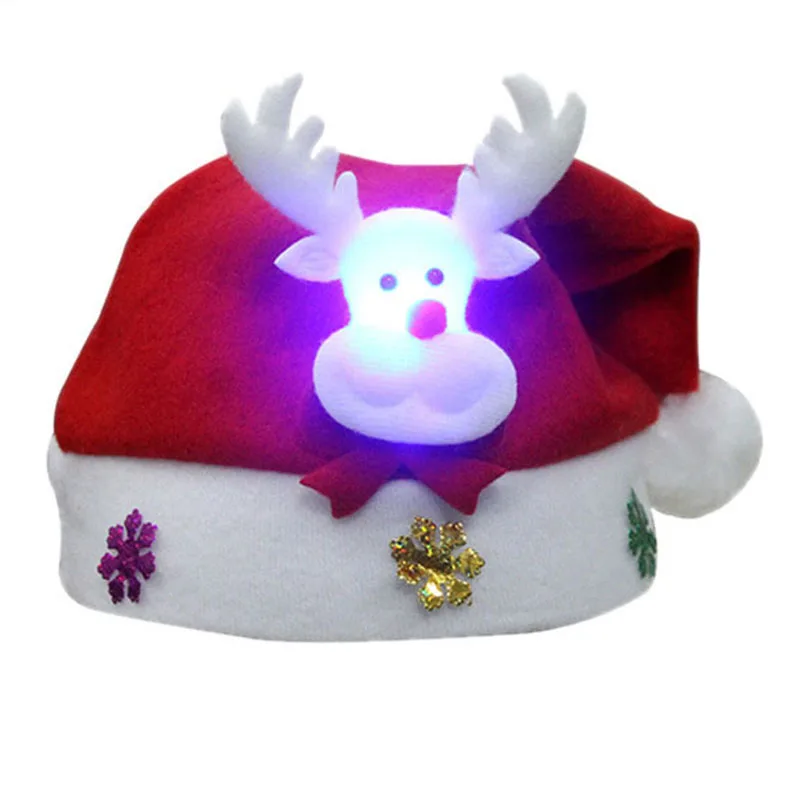 Kids Christmas Santa hat Claus Snowman Elk Reindeer Snowflakes Hats Navidad natal Hat For Children Adult natale new Year gifts