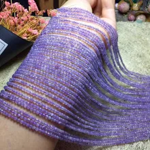 Светильник, аметист, Круглый, граненый, 2 мм, 15 дюймов, для рукоделия, для изготовления ювелирных изделий, россыпью, бусины FPPJ,, натуральный драгоценный камень