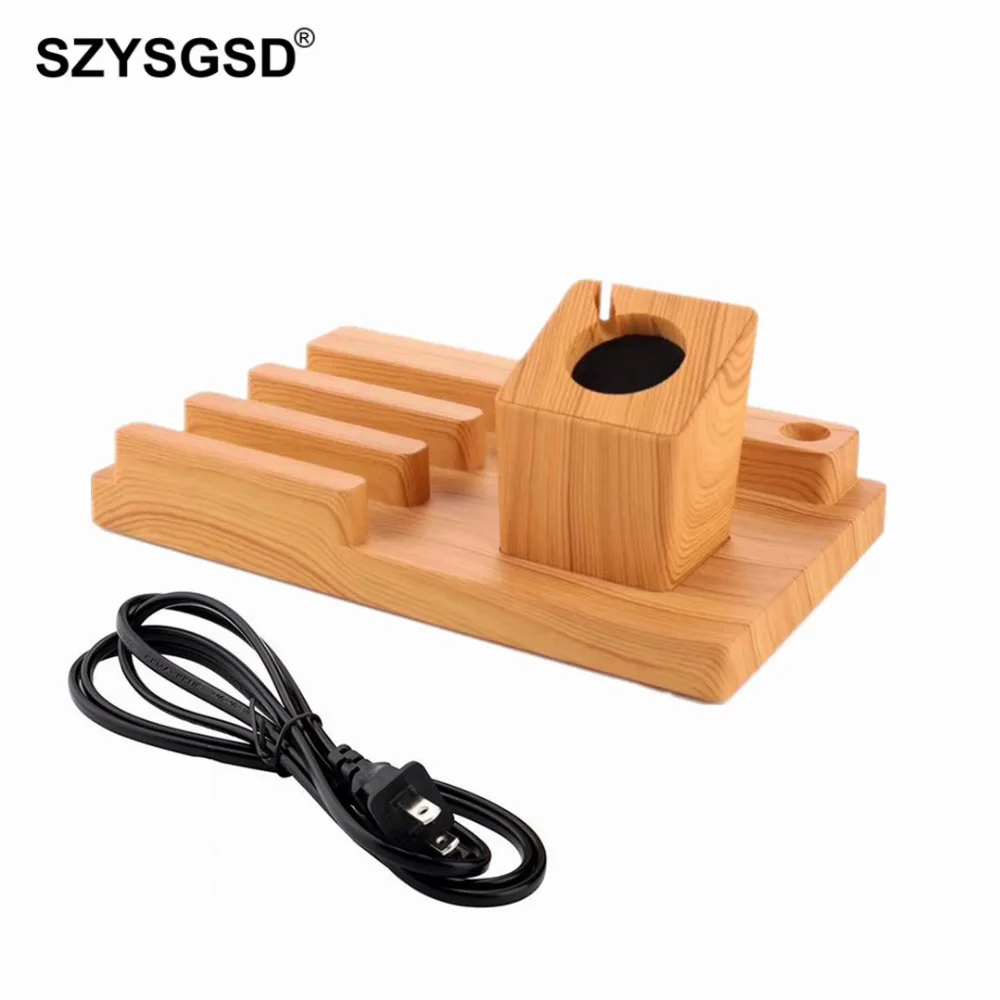 SZYSGSD Bamboo Wood Charger Station for Apple Watch Charging Dock Station Charger Stand 5V 1A for