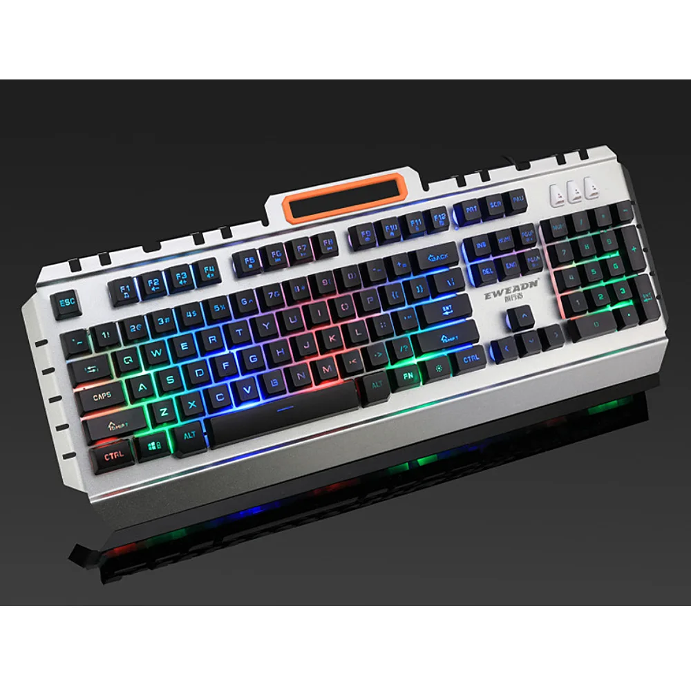 Elisona LED Backlight 104 Key USB Wired Mechanical Feel Gaming Gamer Keyboard Keypad Key Board Pad