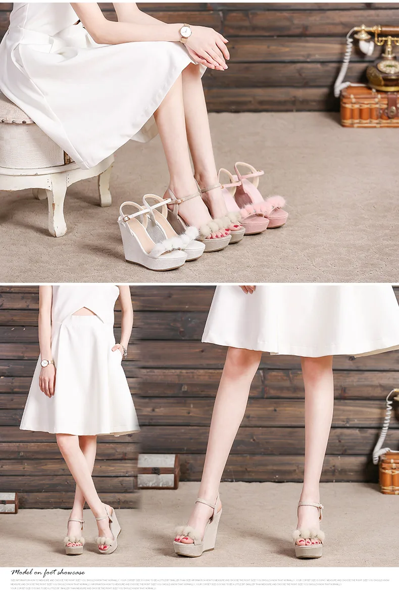 16_2019 Summer Fashion Womens Wedge Sandals Female Retro High Heeled Platform Rhinestone Shoes Online