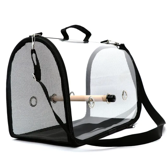 Newly Lightweight Bird Carrier Cage Transparent Clear PVC Breathable Parrots Travel Bag XSD88 5