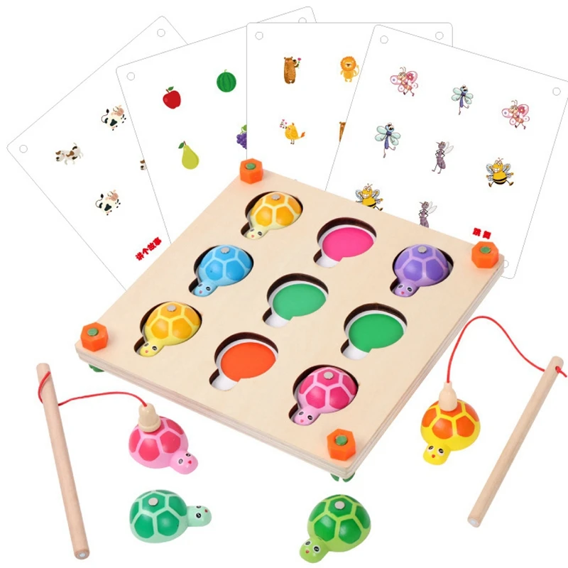 Игра памяти и рыбалка 2 в 1 деревянные игрушки для детей дошкольного возраста семейные вечерние интерактивные игрушки