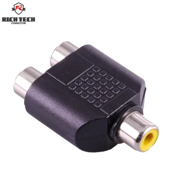 

50pcs RCA Female Jack to 2xRCA Female Jacks Audio Converter Connector