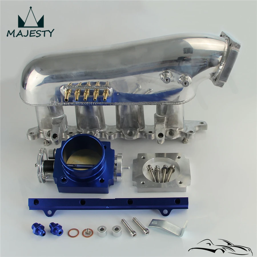 US $552.72 Intake Manifold80mm Throttle Body Fuel Rail Fits For MItsubishi 4g63 Evo 49 Lancer