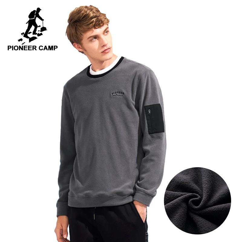 Pioneer Camp/зимние Утепленные флисовые толстовки для мужчин брендовая одежда