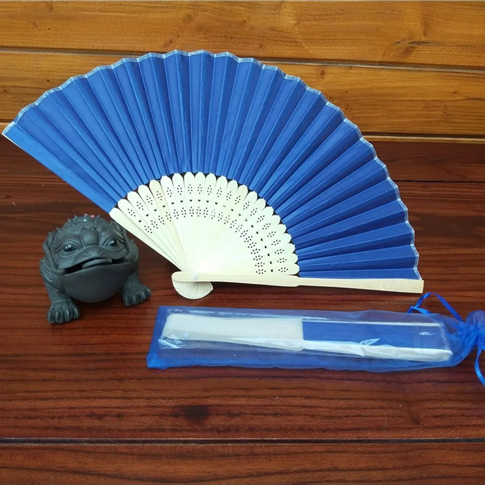 Китайский стиль ручной Вентилятор Бамбуковый Шелковый складной веер вечерние свадебные украшения производительность Пряжа сумка складной веер подарок для девочки