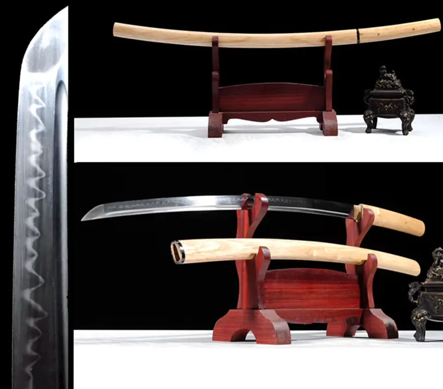

Hand-Forging T10 Steel Full Tang Blade Clay Tempered Samurai Katana Japanese Sword Saber Very Sharp Handmade Battle Knife