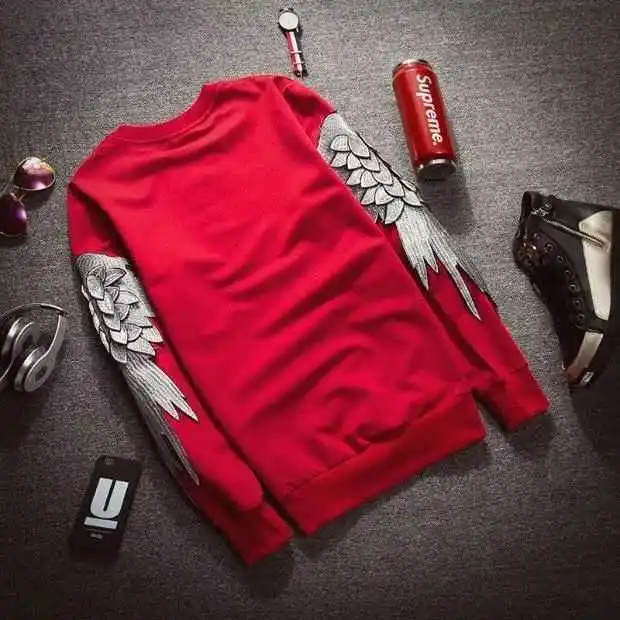 red coat Одежда с крылышками космическая хлопковая Пара Круглый вырез защита Блиц рукава Новое поступление Весенняя мужская одежда - Цвет: red coat