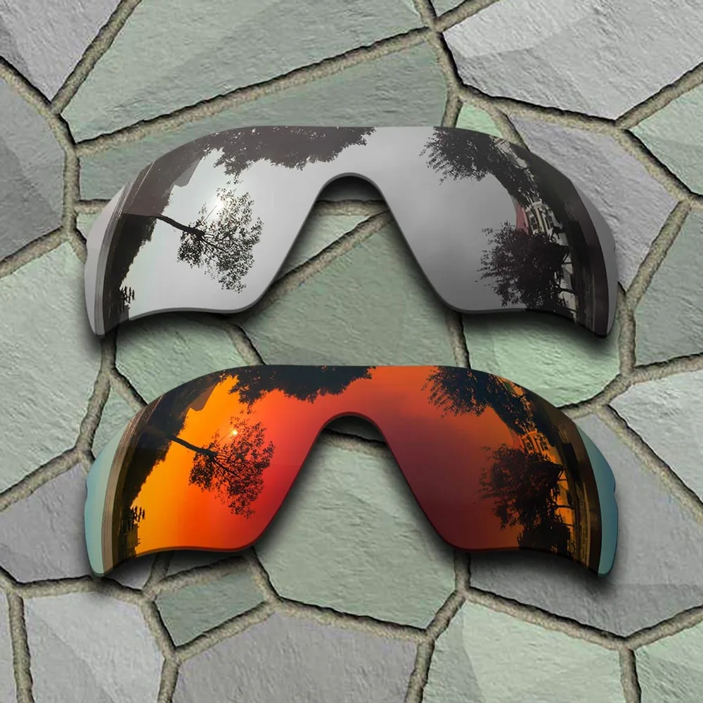 

Chrome&Red Orange Sunglasses Polarized Replacement Lenses for Oakley Radar Path