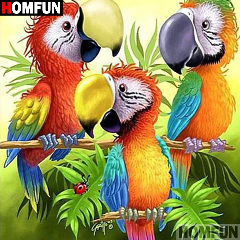 

HOMFUN Full Square/Round Drill 5D DIY Diamond Painting "Cartoon parrot" Embroidery Cross Stitch 5D Home Decor A16202