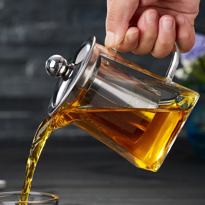350ml Clear Glass Teapot Mini Tea Pot Kettle Heat Resistant Borosilicate Glass Teapot with Stainless Steel Infuser Strainer Teaware (2)
