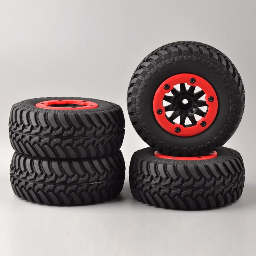 

4pcs/ Set Tires and Bead-Lock Wheel 30004 fit 1:10 RC Short Car Course Truck Motorbike