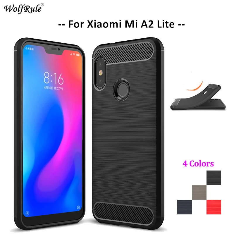 Чехол из углеродного волокна для телефона Xiaomi Mi A2 Lite мягкий чехол ТПУ задняя