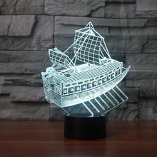 Мореходство в древности модель светодиодный ночник 3D Классический Дракон лодка визуальная Таблица лампа домашний декор креативное освещение