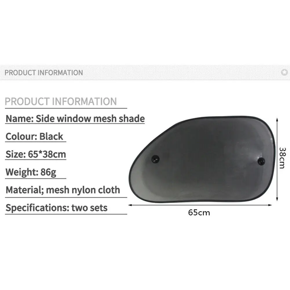 

2 X Car Side Rear Window Sun Visor Shade Mesh Cover Shield Sunshade UV Protector